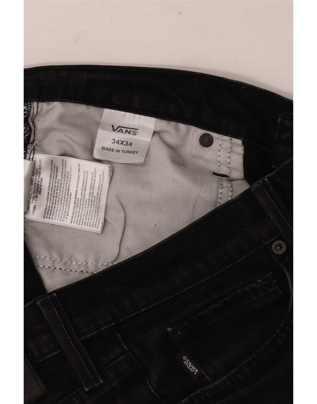 Vans Masculino Slim Jeans W34 L29 Preto Algodão