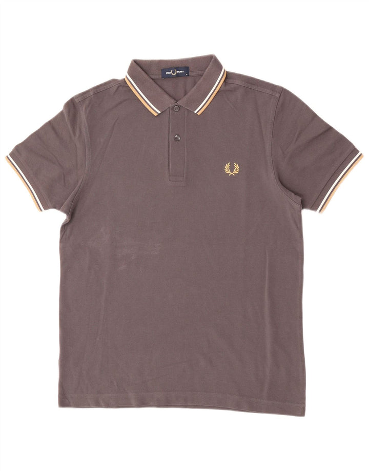 Camisa polo masculina Fred Perry algodão cinza médio