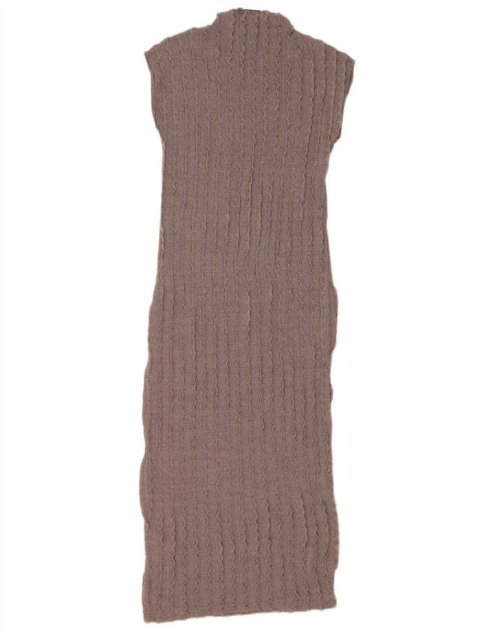 Zara Vestido feminino maxi sem mangas, Reino Unido 12, cinza médio