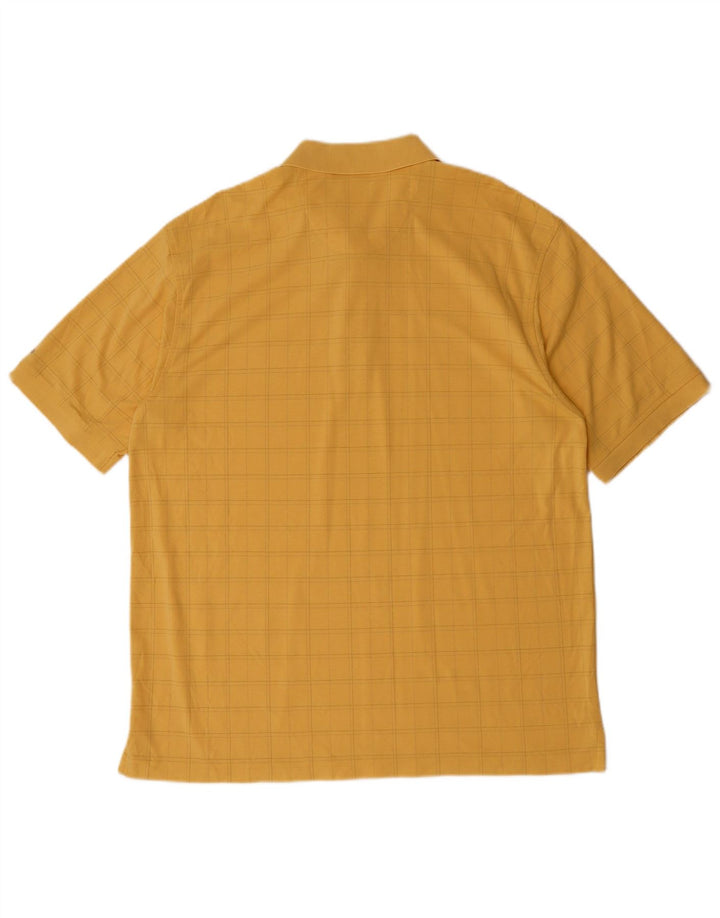 Camisa polo masculina IZOD XL algodão xadrez amarelo