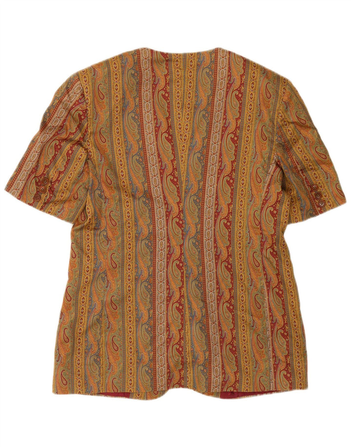 Jaqueta blazer feminina de manga curta Brooksfield IT 48 XL cáqui paisley