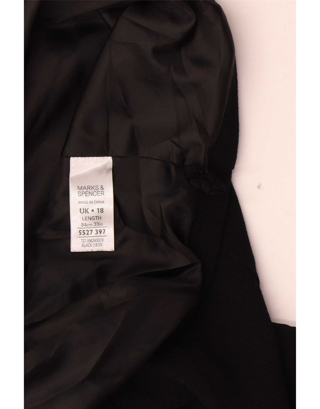 Saia feminina Marks & Spencer UK 18 XL W36 poliéster preto