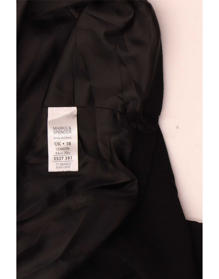 Saia feminina Marks & Spencer UK 18 XL W36 poliéster preto