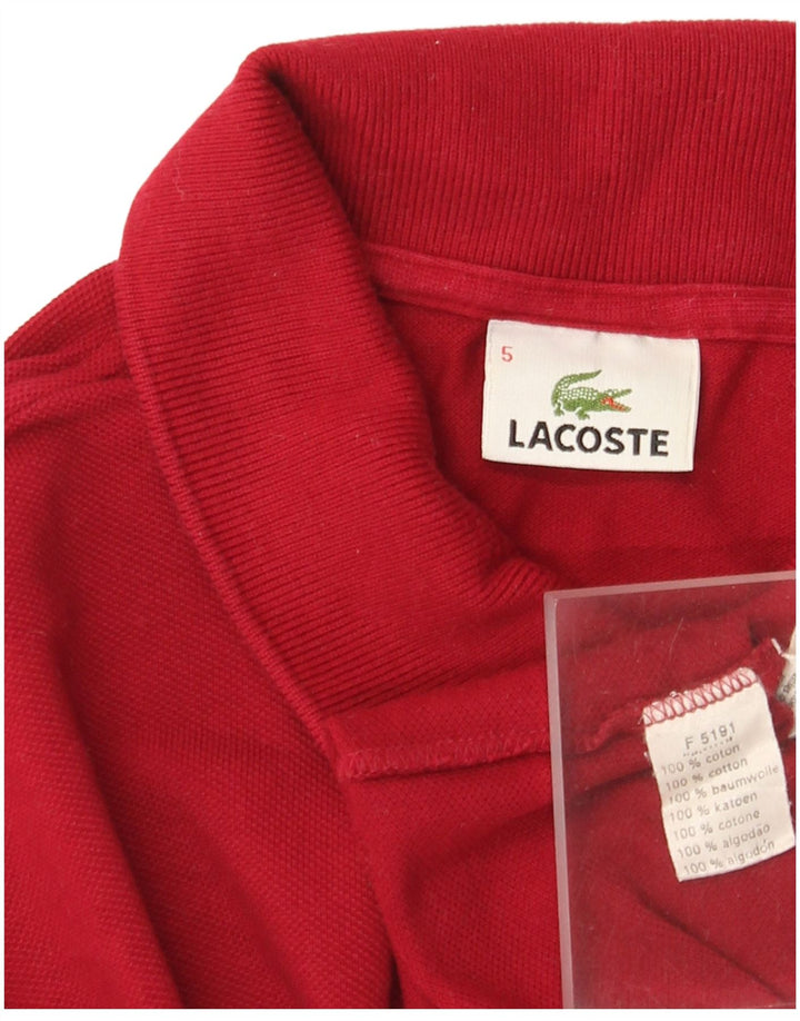 Camisa polo masculina Lacoste tamanho 5 grande algodão vermelho
