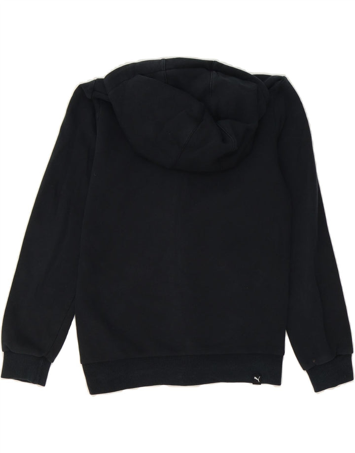 PUMA Boys Graphic Zip Hoodie Sweater 11-12 Years Navy Blue Cotton Vintage Puma and Second-Hand Puma from Messina Hembry 