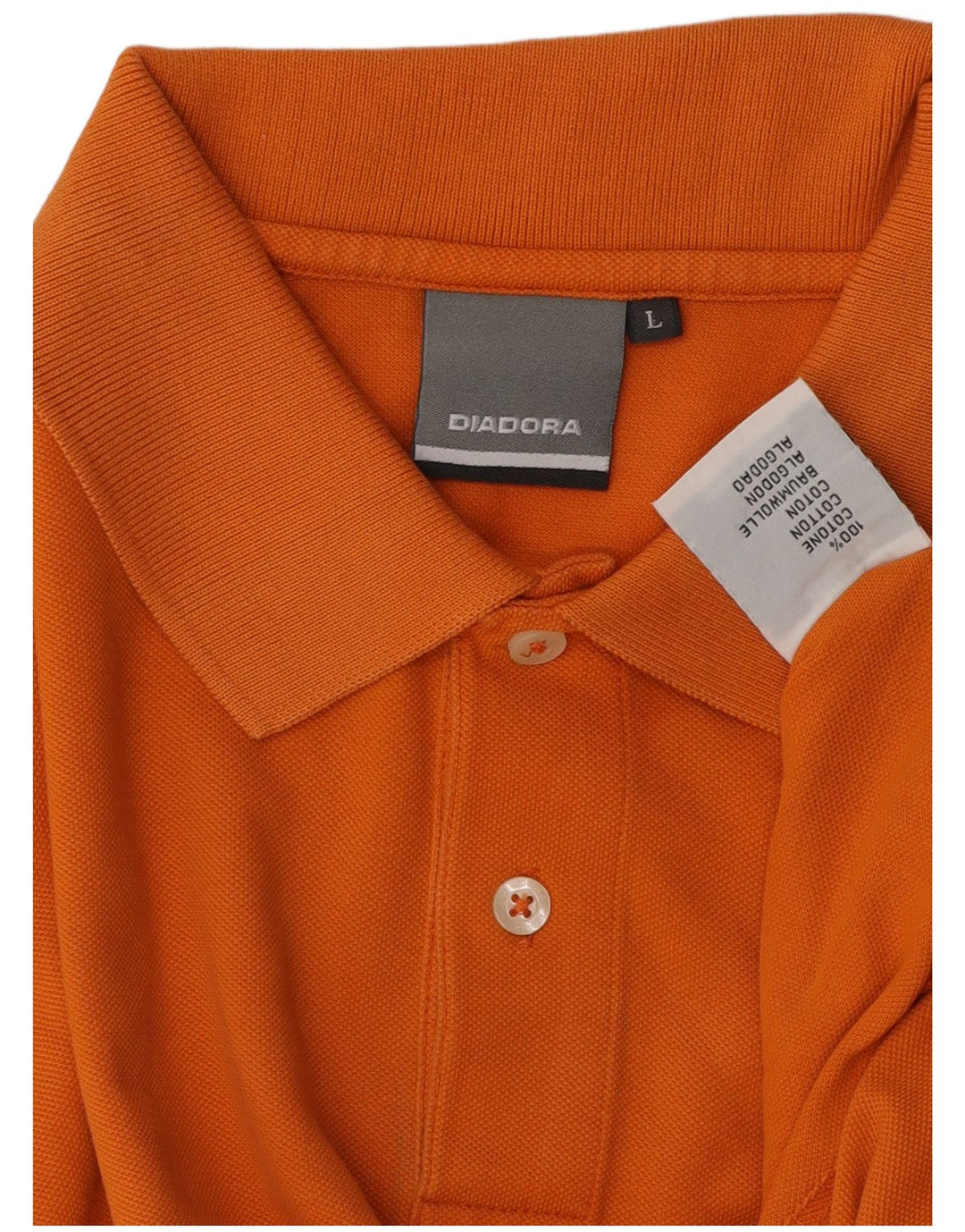 Camisa polo masculina Diadora grande algodão laranja