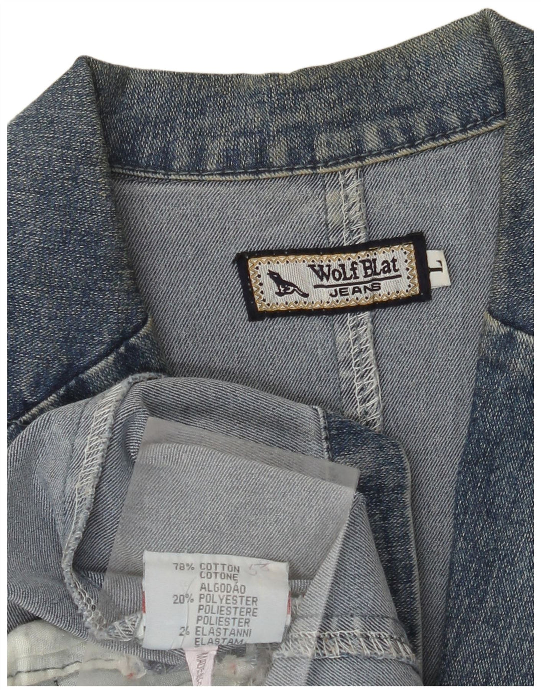 Jaqueta jeans feminina VINTAGE Reino Unido 14 grande algodão azul clássico