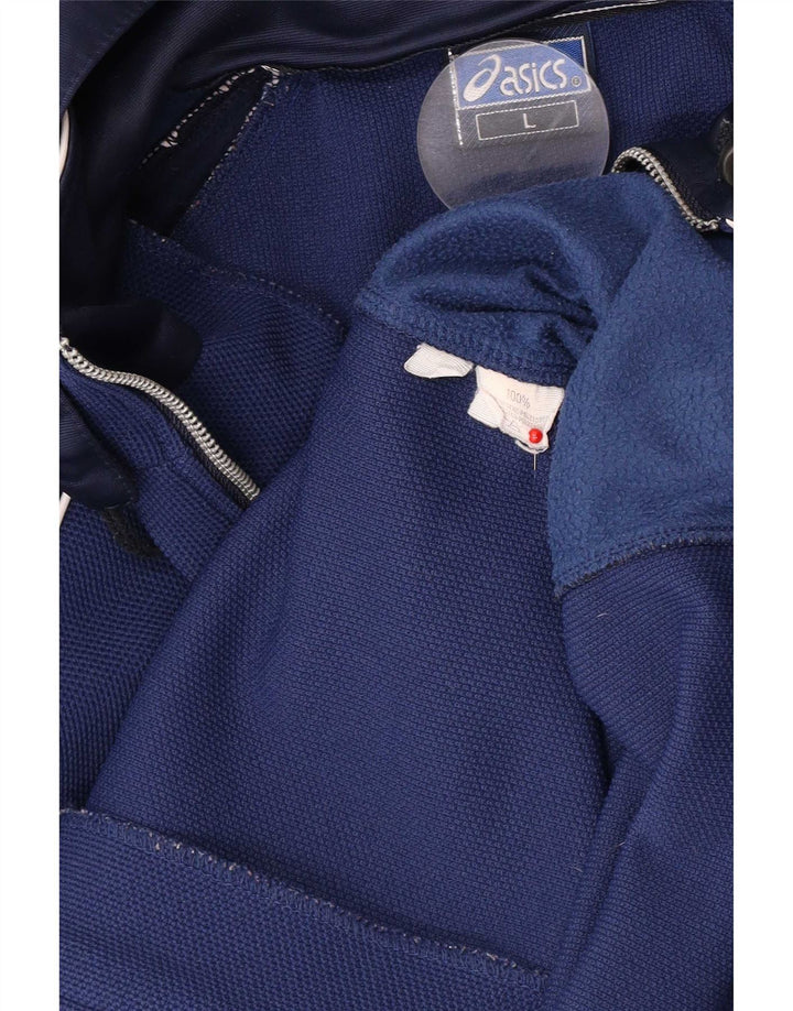Jaqueta Asics masculina com capuz gráfico com capuz grande bloco colorido azul