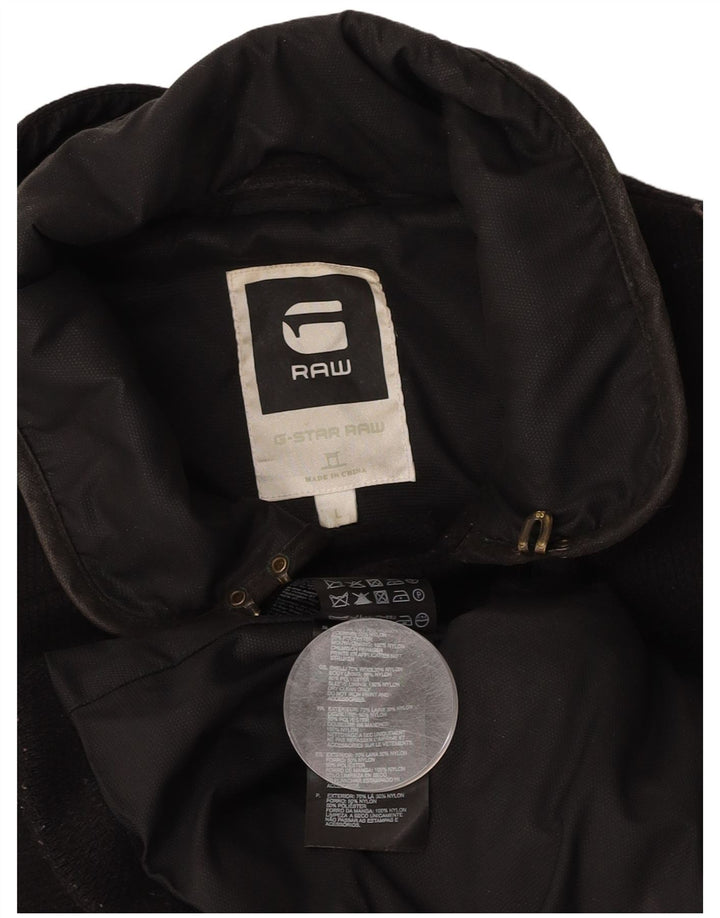 Sobretudo militar masculino G-STAR UK 40 grande lã preta