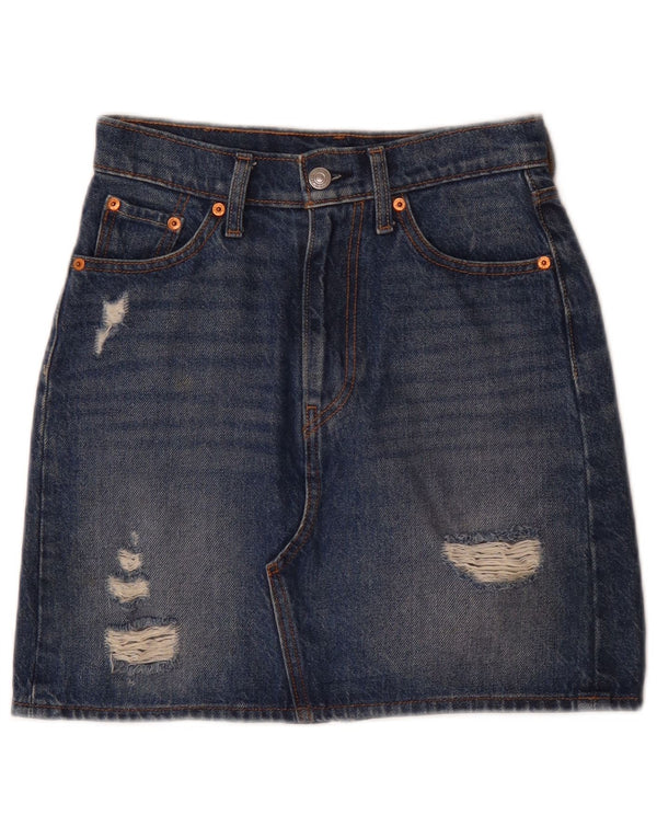 Saia jeans feminina Levi's W24 XS azul algodão