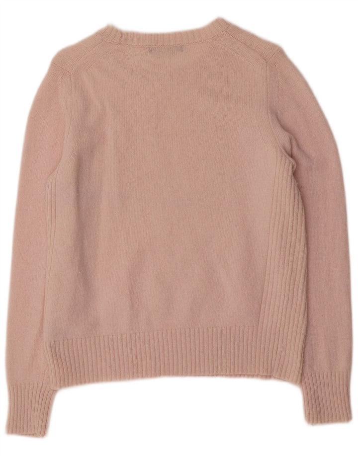 Suéter feminino Marks & Spencer com gola canoa Reino Unido 14 lã rosa médio