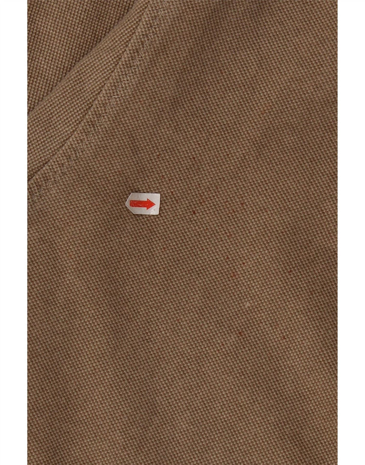 Fat Face Masculino Zip Neck Moletom Jumper Médio Algodão Bege