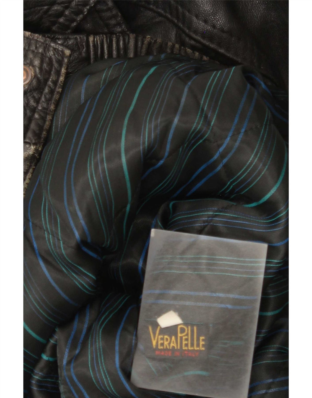 Jaqueta de couro masculina vintage UK 40 grande preta