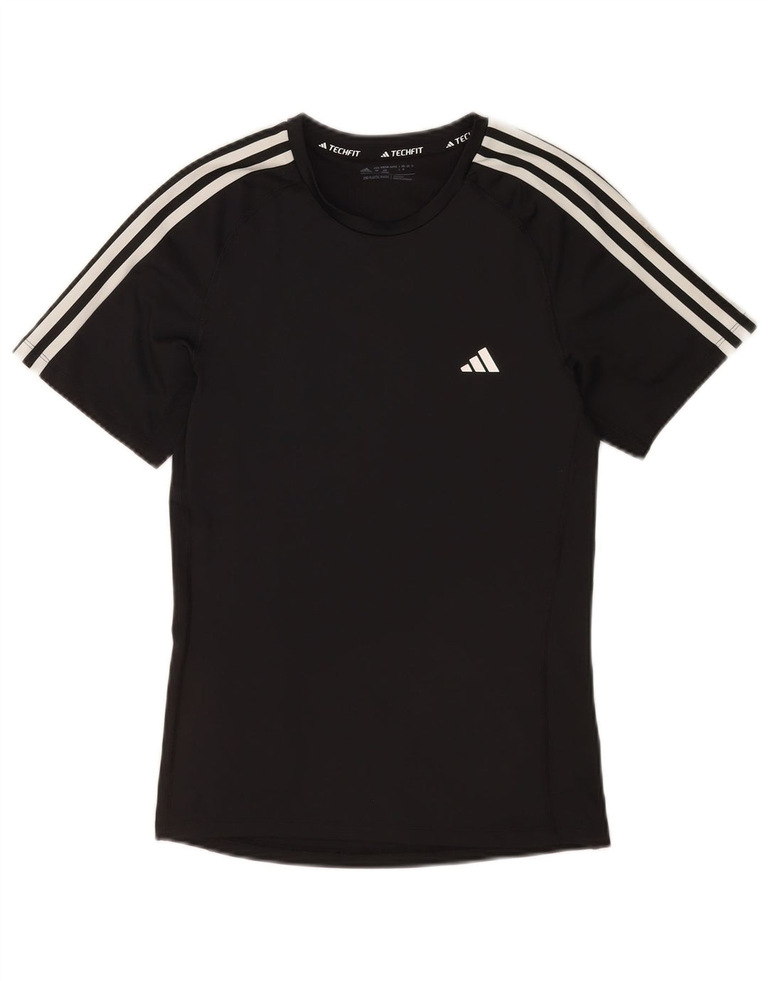Camiseta Adidas Masculina Tech Fit Top Médio Poliéster Preto