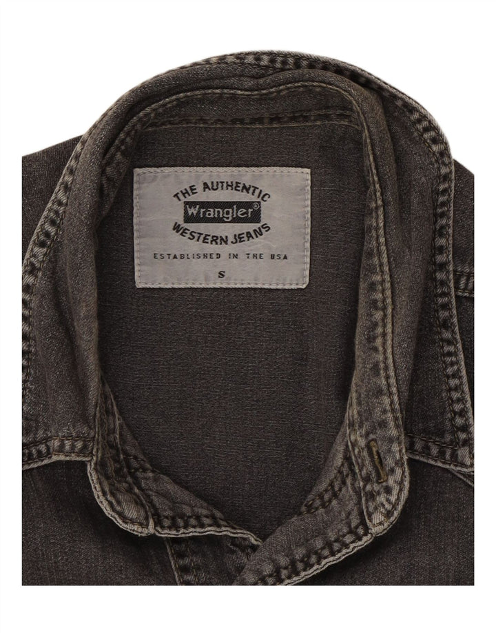 Camisa jeans masculina WRANGLER pequena cinza