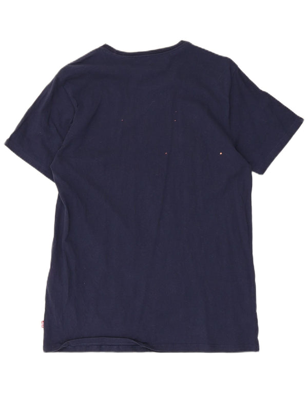 Camiseta gráfica masculina Levi's Top médio algodão azul marinho