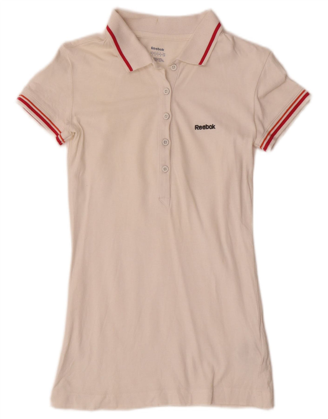 Camisa polo feminina REEBOK UK 4 XS algodão branco
