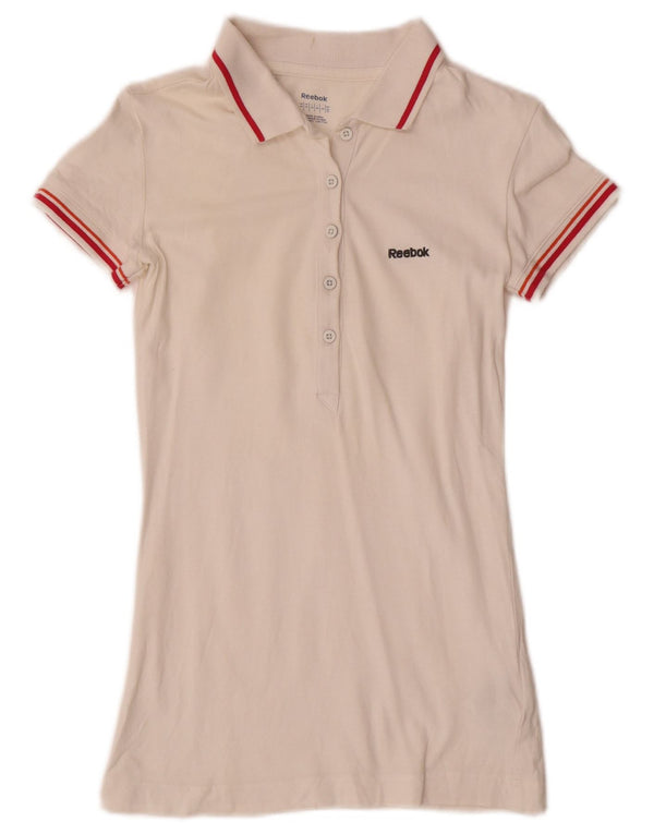 Camisa polo feminina REEBOK UK 4 XS algodão branco