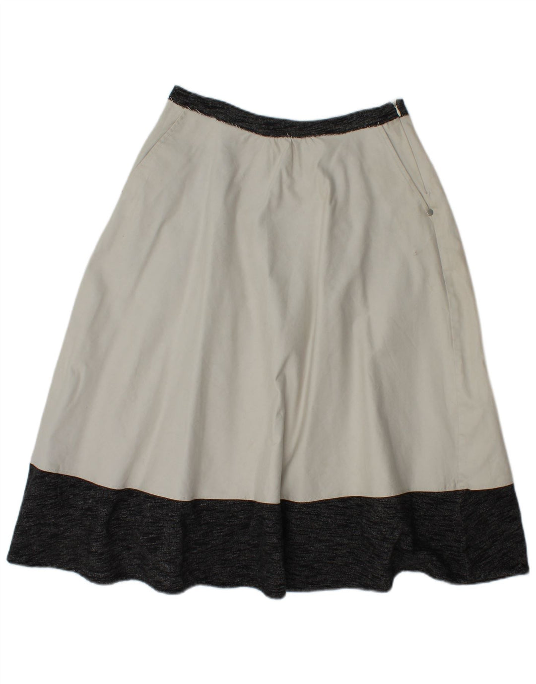 Saia evasê feminina VINTAGE pequena W26 bloco colorido branco