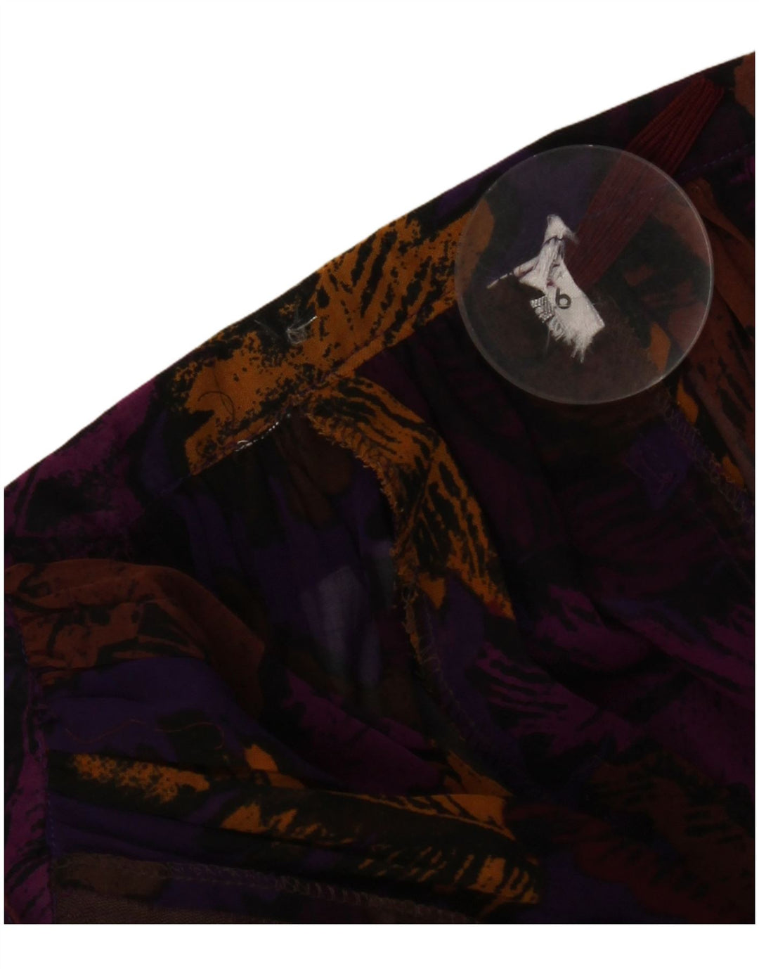 Saia plissada feminina vintage US 6 médio W32 floral multicolorido