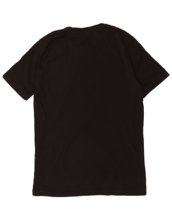 Puma Mens Graphic T-Shirt Top Médio Algodão Preto