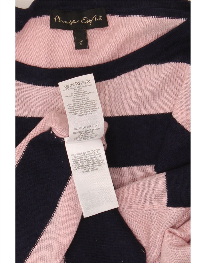 PHASE EIGHT Suéter feminino oversized com gola redonda Reino Unido 10 pequeno rosa