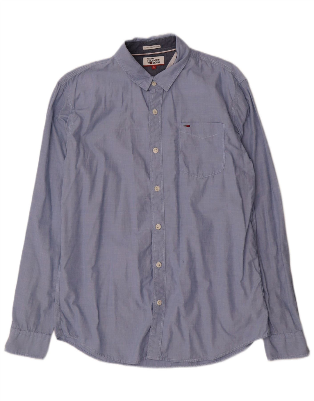 Camisa masculina TOMMY HILFIGER grande algodão azul