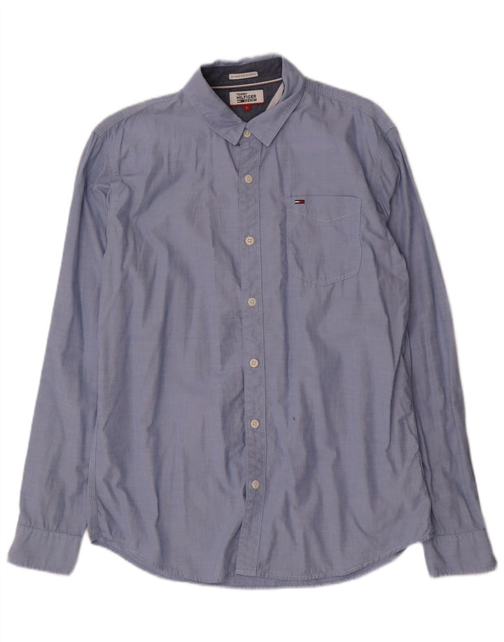 Camisa masculina TOMMY HILFIGER grande algodão azul