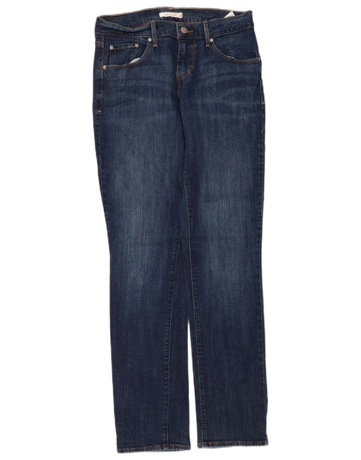 Calça jeans feminina Levi's 505 Straight W28 L32 azul algodão