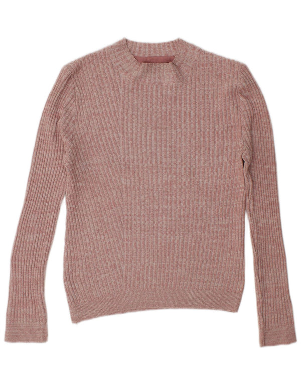 Topshop Womens Crew Neck Jumper Sweater UK 14 Medium Pink Acrylic
