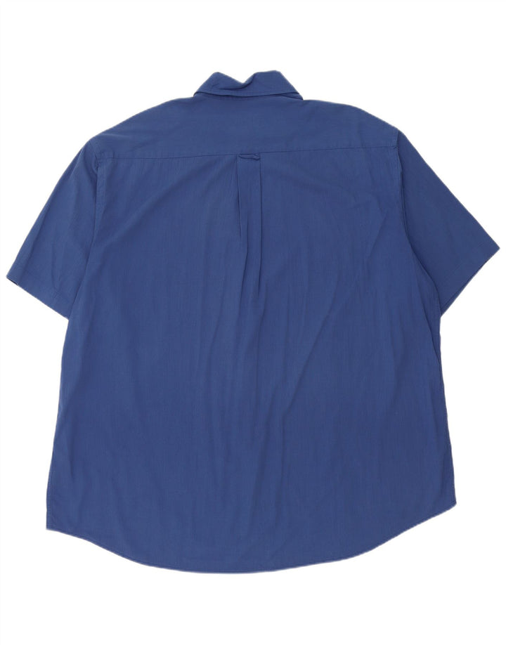 Camisa masculina de manga curta Hugo Boss 2XL modal listrado azul