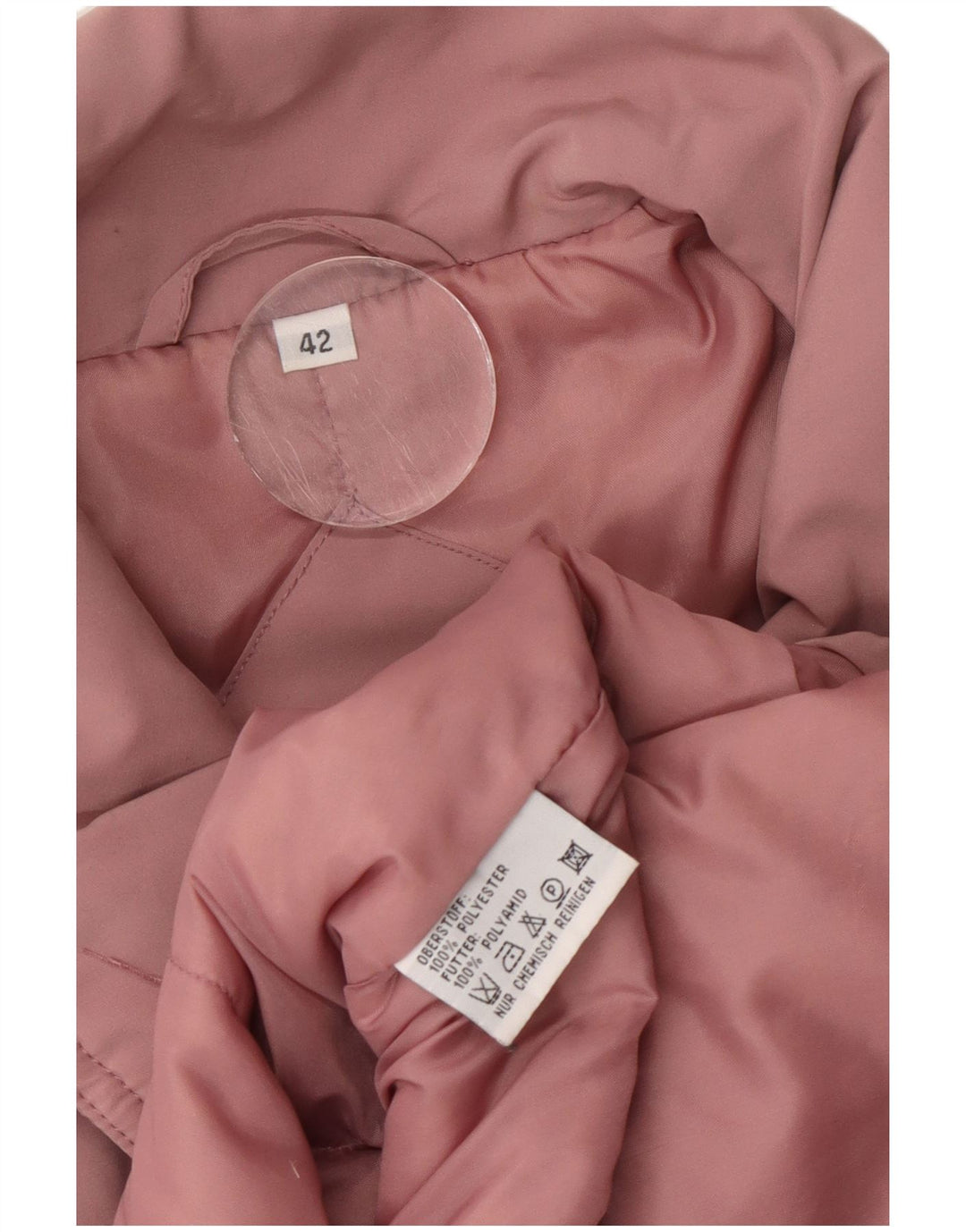 Casaco corta-vento de grandes dimensões das mulheres vintage poliéster rosa grande UE 42