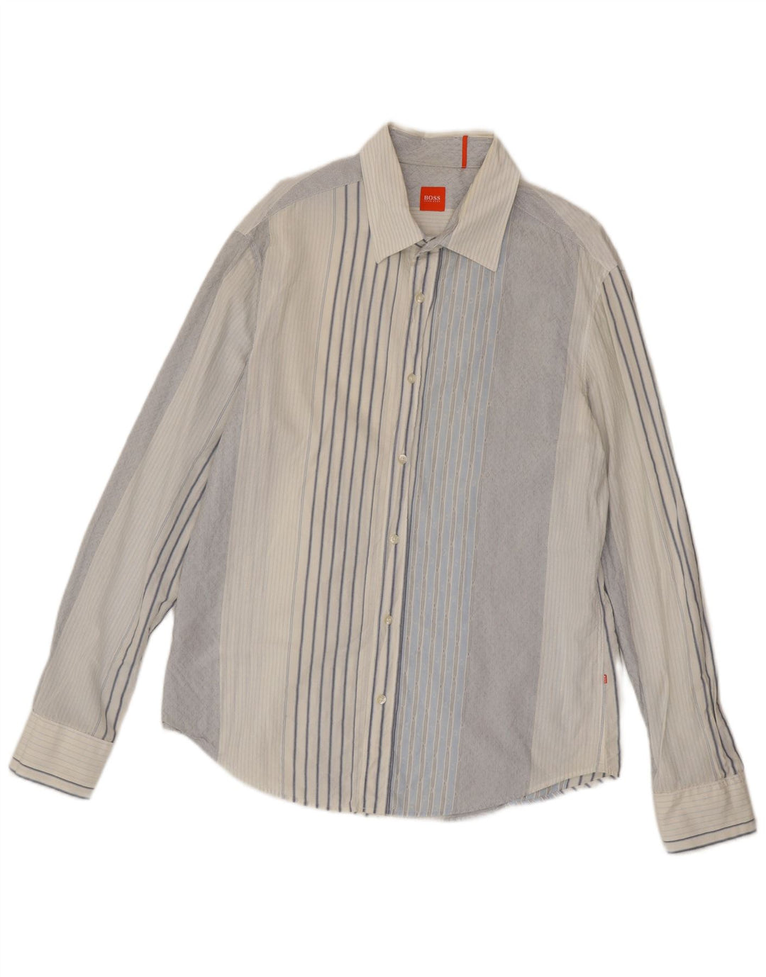 Camisa masculina Hugo Boss XL algodão listrado azul