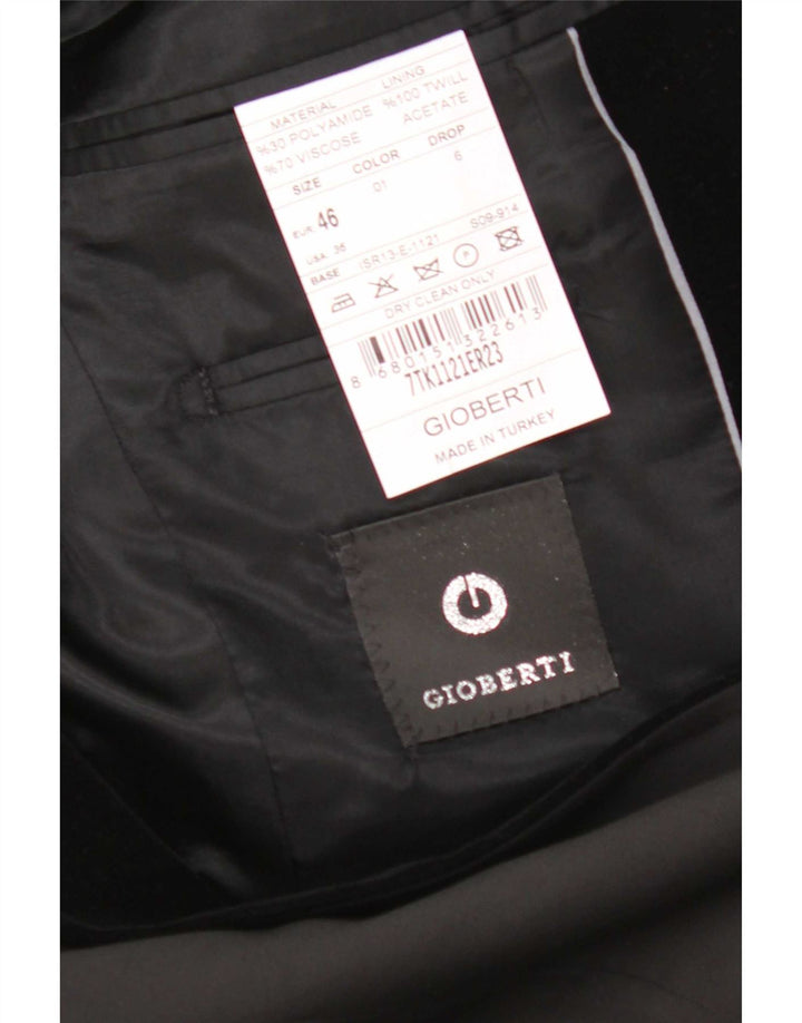 Gioberti Jaqueta Blazer Masculina com 1 Botão UE 46 Pequena Viscose Preta