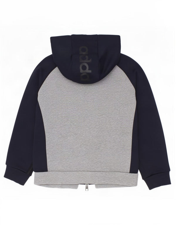Suéter Adidas Menino com Capuz Zip 5-6 Anos Cinza Colorblock Algodão