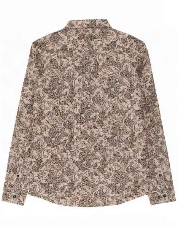 Gazzarrini Camisa masculina grande algodão paisley branco