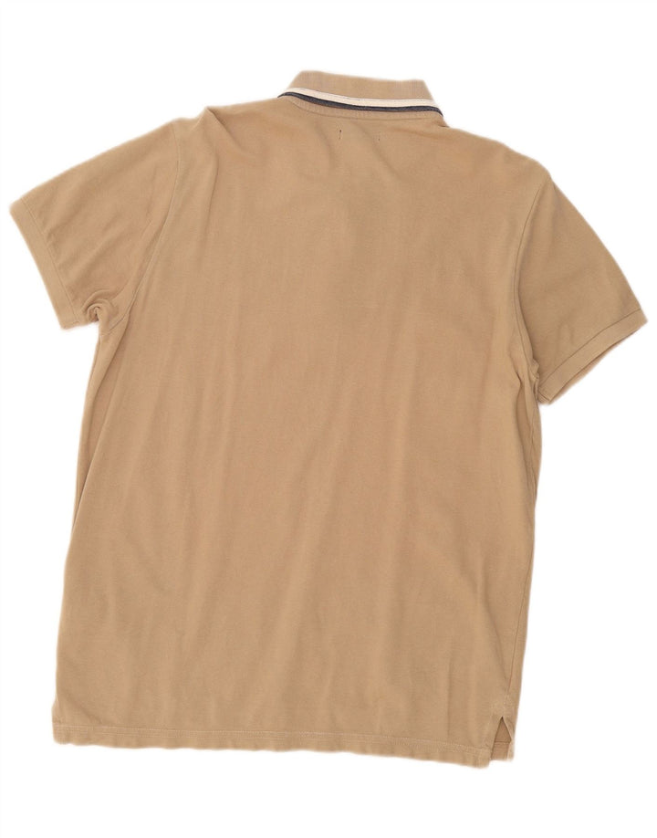 Camisa polo masculina Napapijri algodão bege médio