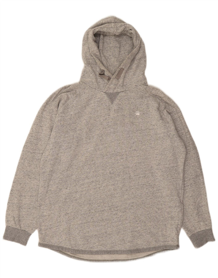 Suéter masculino com capuz G-STAR grande algodão manchado cinza