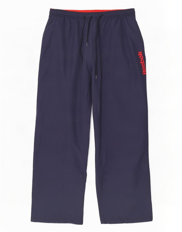 Calça de treino masculina Reebok Graphic grande bloco colorido azul marinho
