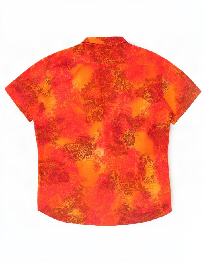 Camisa masculina de manga curta Packard 2XL laranja floral