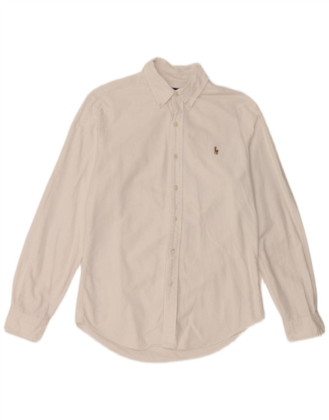 Camisa masculina Slim Fit Ralph Lauren de algodão branco médio