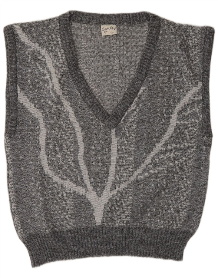 ANGELO LITRICO Mens Abstract Pattern Vest Tank Top IT 48/50 Medium Grey