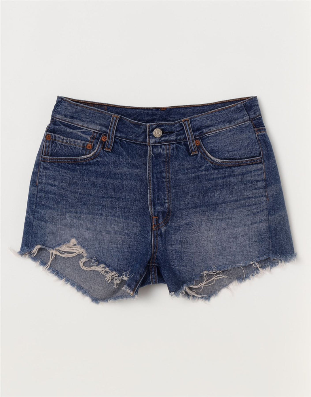 Shorts jeans feminino 501 da Levi's W28 algodão azul médio