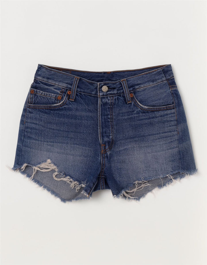 Shorts jeans feminino 501 da Levi's W28 algodão azul médio