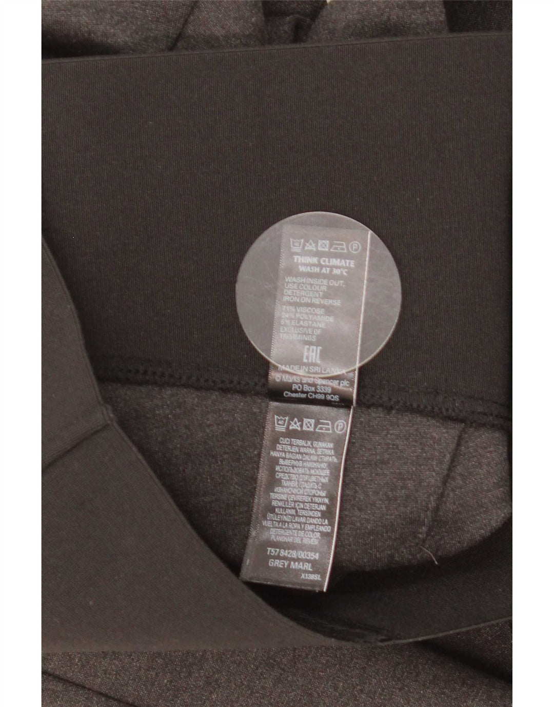 Leggings femininos Marks & Spencer Reino Unido 18 XL cinza colorblock viscose