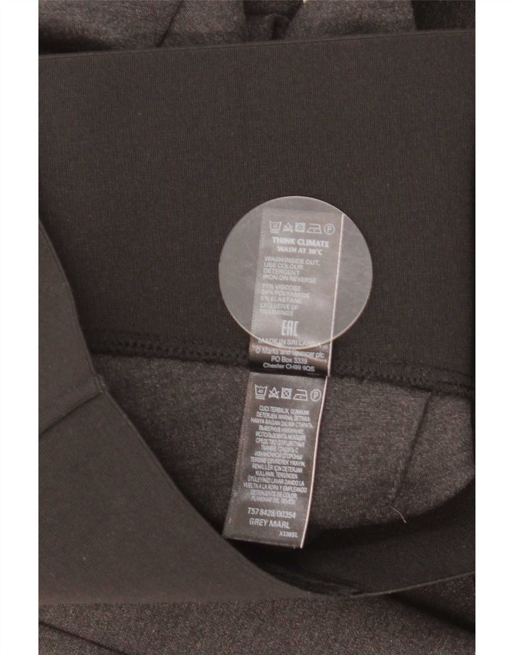 Leggings femininos Marks & Spencer Reino Unido 18 XL cinza colorblock viscose