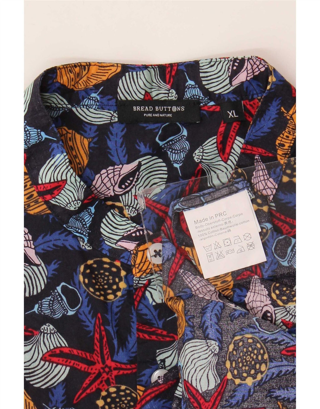 Camisa masculina Bread & Buttons XL de algodão com estampa animal multicolorida