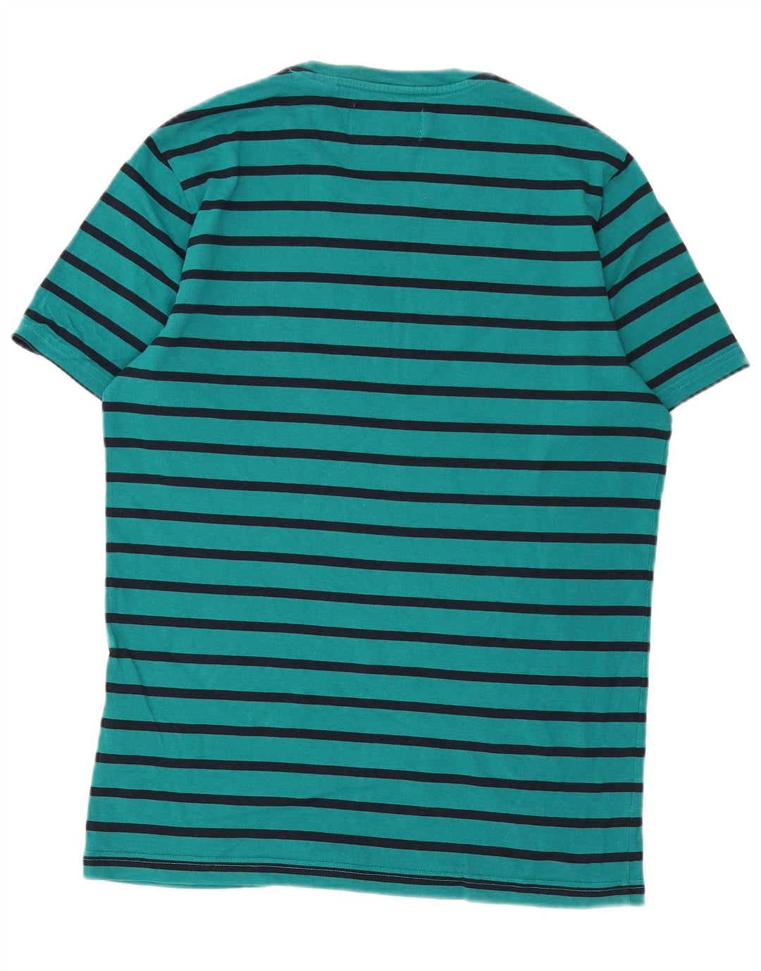 Camiseta masculina Penguin Top algodão listrado verde médio