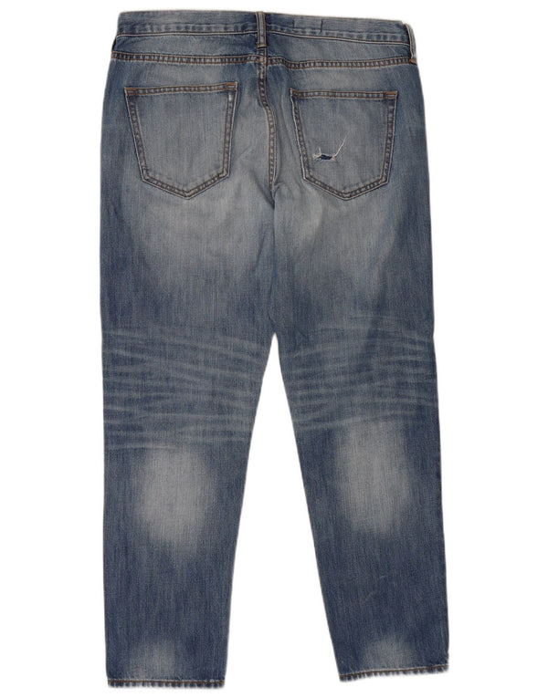 Jeans feminino Gap Boyfriend Distressed Tapered W30 L27 algodão azul