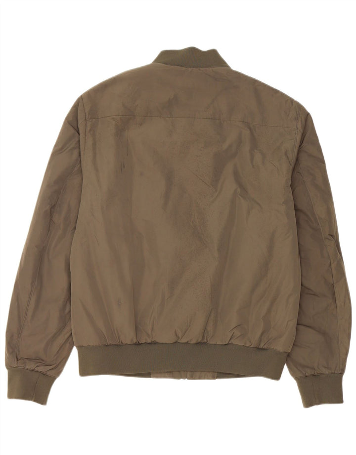 Cos Mens Bomber Jacket EU 46 Pequeno Poliéster Cáqui